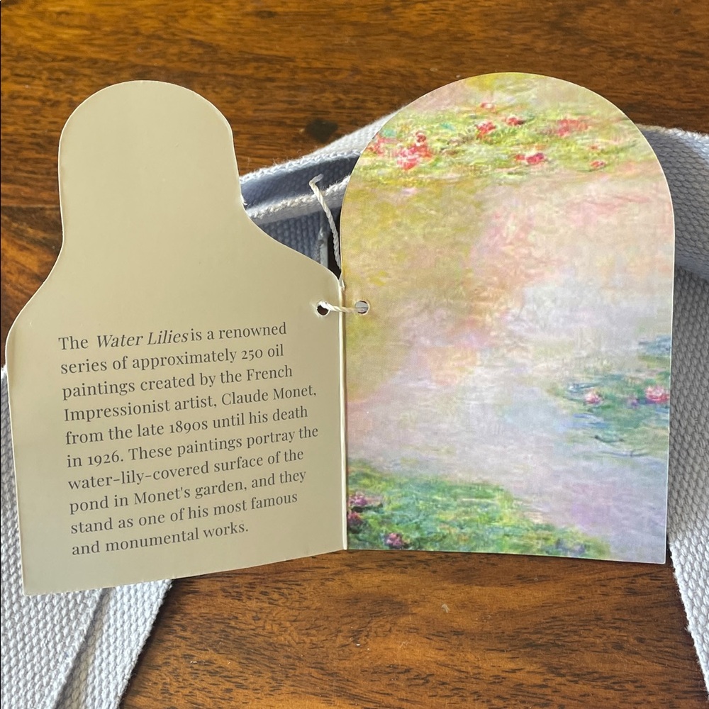 NWT NEW Water Lilies 1907 by MONET 100% Cotton Canvas Tote Bag - Picture 3 of 15